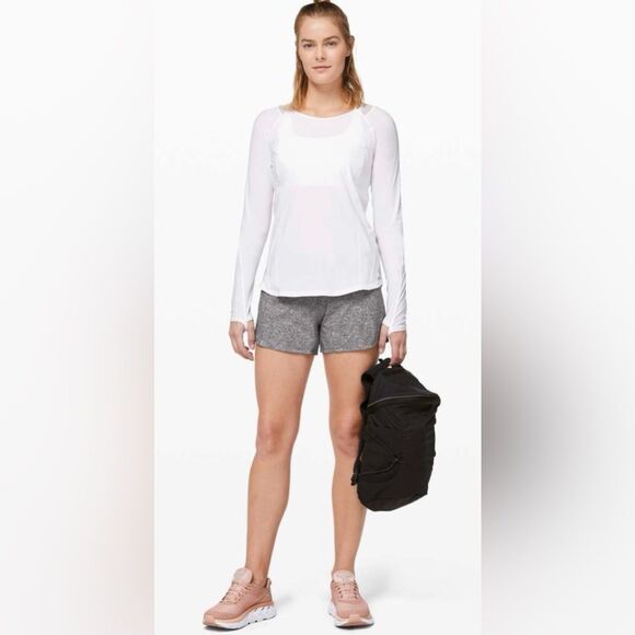 Lululemon Run Times Short II 4” Inseam Heather Lux Multi Black / Black Size 4 - Picture 3 of 12